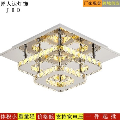 跨境专供创意方形过道走廊玄关灯现代简约水晶灯入户进门天花灯