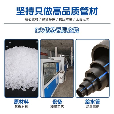 PE给水管大口径农田灌溉自来水管PE穿线管黑色市政工程专用给水管图3