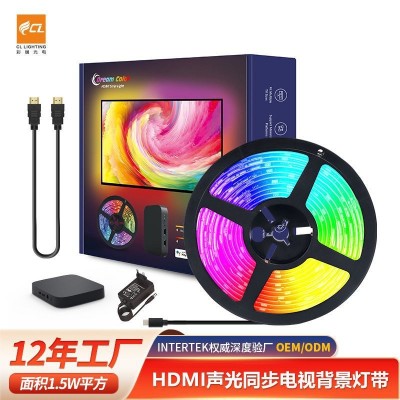 跨境热销涂鸦HDMI灯带定制随屏同步电视背景灯带语音控制HDMI灯带图1