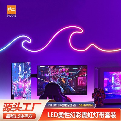 跨境LED柔性霓虹灯套装红外幻彩WiFi蓝牙广告装饰霓虹灯现货批发图1