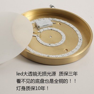 超亮led吸顶灯书房主卧室家装经典全铜吸顶灯现代简约百搭房间灯图2