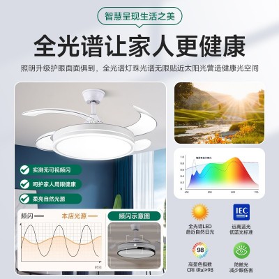 全光谱护眼隐形风扇灯2025新款卧室餐厅客厅吊扇灯现代简约电扇灯图4