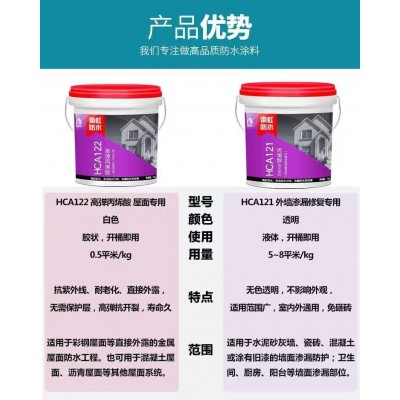 雨虹防水外墙透明防水涂料胶屋顶防水补漏外墙瓷砖堵漏液HCA121图3
