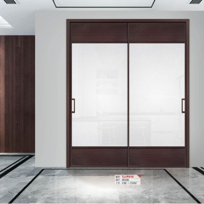 窄边厨房推拉门阳台客厅铝合金玻璃门隔断移门三联动吊轨卫生间门图2