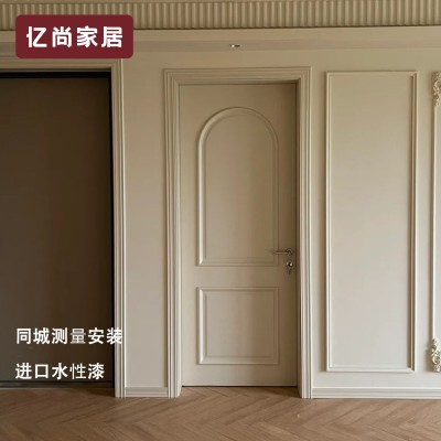 欧式扣线烤漆门雕花纯色简约卧室门实木复合抗压隔音整套门室内门