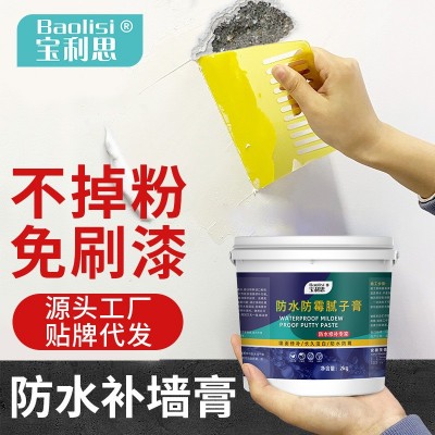 宝利思墙壁修复腻子膏墙体裂缝起皮修补膏20kg桶装补墙膏外墙专用