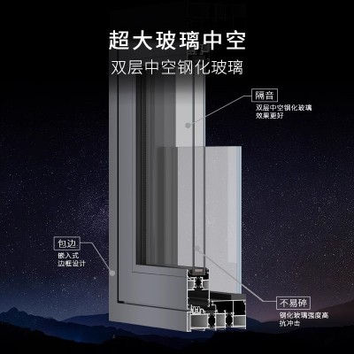 断桥铝合金系统门窗平开推拉窗铝型材料隔音玻璃漂移侧压阳台封窗图3