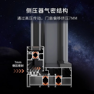 断桥铝合金系统门窗平开推拉窗铝型材料隔音玻璃漂移侧压阳台封窗图5