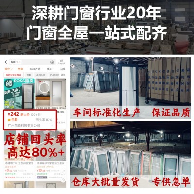 现货卫生间门卫浴玻璃门厕所门浴室门铝合金门玻璃平开门洗手间门图2