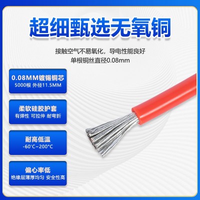 厂家批发4AWG特软硅胶线新能源航模专用高温线超柔软专 业硅胶电线图5
