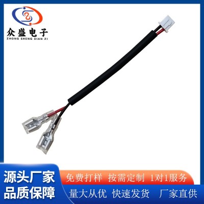 加工定制4.8插簧端子线/XH2.54-2P电线 开关连接端子线图3