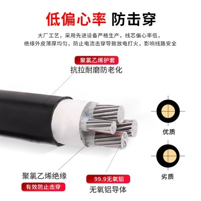 铝芯电缆国标yjlv电缆线1芯10 16 25 35 50 70 95 120 185平方图5
