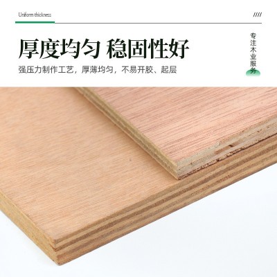 实木多层免漆板批发多层生态板饰面环保低中密度木板桉木家具板材图2