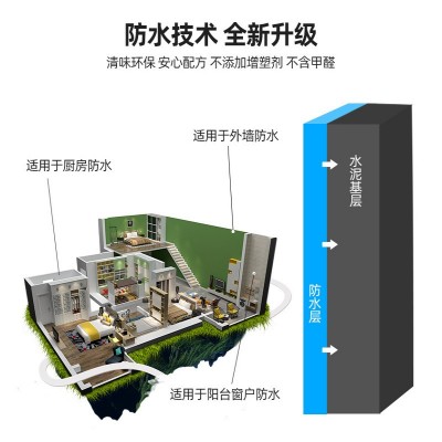 立邦快涂宝3合1防水浆料涂料卫生间灰浆防漏胶柔韧型蓝色厨卫专用图4