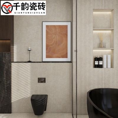 莱姆石瓷砖750x1500通体干粒凹凸模具面防滑地砖高档别墅地板砖图5