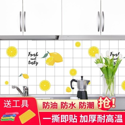 厨房防油贴纸自粘耐高温油烟机灶台墙贴防水橱柜瓷砖台面壁纸墙纸图5