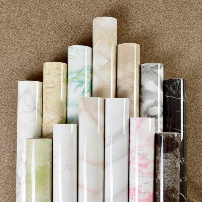 跨境厂家批发自粘仿大理石纹贴纸防水防油耐高温厨房家具翻新壁纸图2