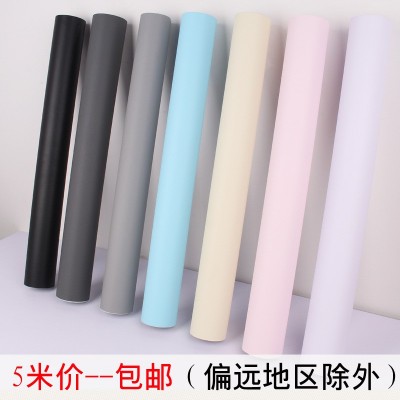 加宽加大自粘墙纸纯色素色门柜家具翻新贴纸 卧室客厅背景墙 防水图3