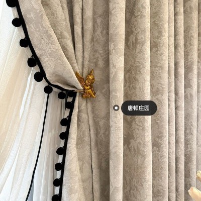 唐顿庄园窗帘法式复古雪尼尔提花遮光窗帘客厅卧室书房高级感窗帘图3
