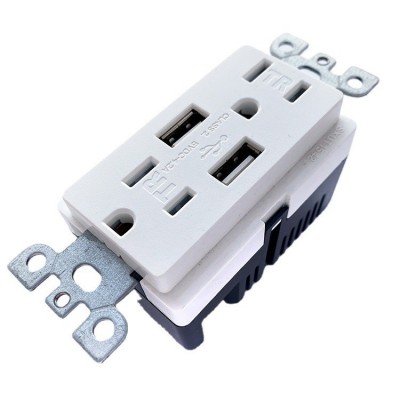 厂家批发 美标认证USB墙插 美规usb墙壁插座快充4.2Amps