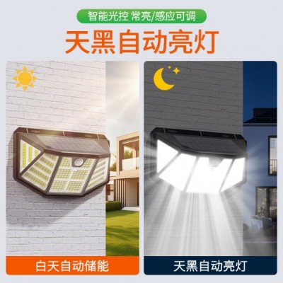 太阳能户外庭院灯家用农村院子照明灯室外人体感应照明灯壁灯批发图4