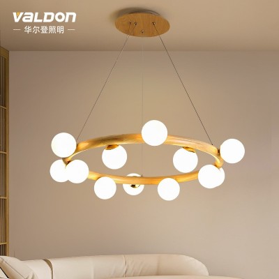 北欧2022新款创意个性餐厅吊灯原木客厅卧室简约现代led灯具