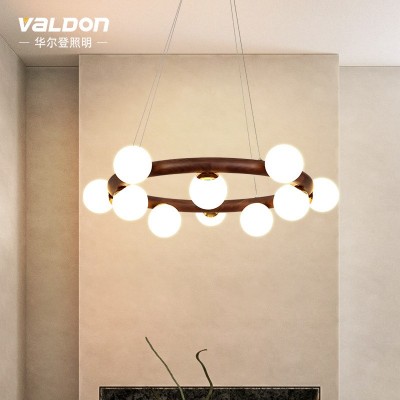 北欧2022新款创意个性餐厅吊灯原木客厅卧室简约现代led灯具图3