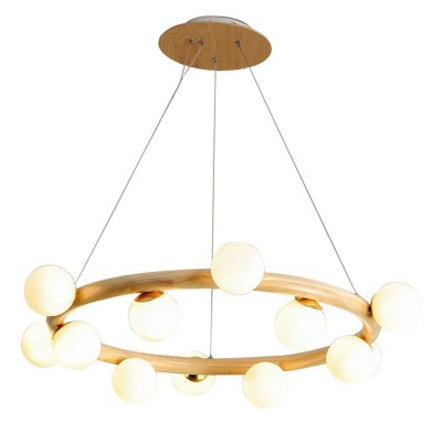 北欧2022新款创意个性餐厅吊灯原木客厅卧室简约现代led灯具图5