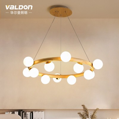 北欧2022新款创意个性餐厅吊灯原木客厅卧室简约现代led灯具图2