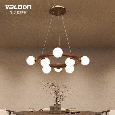北欧2022新款创意个性餐厅吊灯原木客厅卧室简约现代led灯具图4