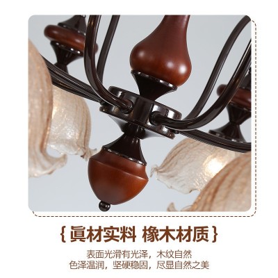 法式复古风冰裂纹罩南洋风中古卧室餐厅吊灯现代大厅主灯客厅吊灯图4