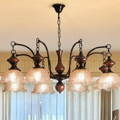 法式复古风冰裂纹罩南洋风中古卧室餐厅吊灯现代大厅主灯客厅吊灯图2