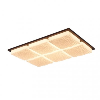 客厅吸顶灯中古南洋风新款现代简约客厅主灯实木胡桃色护眼灯具图5