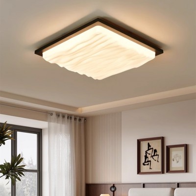 客厅吸顶灯中古南洋风新款现代简约客厅主灯实木胡桃色护眼灯具图3