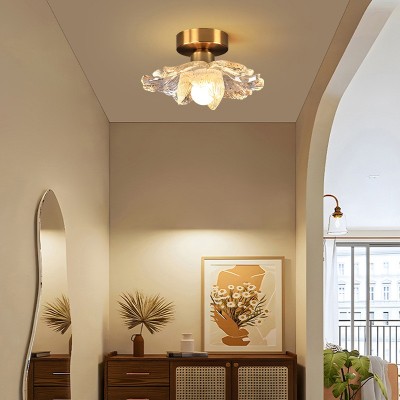 中古风床头卧室小吊灯花瓣玻璃走廊玄关衣帽间吸顶灯餐厅吧台灯具