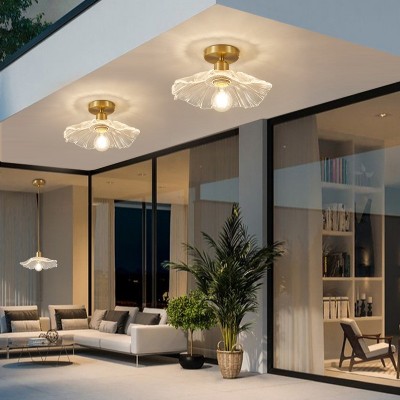 中古风床头卧室小吊灯花瓣玻璃走廊玄关衣帽间吸顶灯餐厅吧台灯具图3