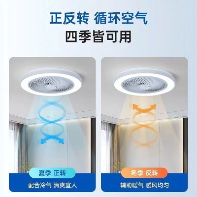 日规风扇灯吸顶灯北欧家用卧室餐厅隐形吊扇灯马卡龙客厅灯110V图2