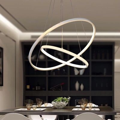 跨境吊灯led创意餐厅环形客厅灯吧台灯书房酒店圆形吊灯灯具图4