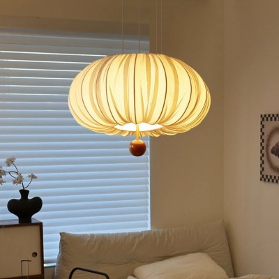 法式中古风南瓜布艺餐厅吊灯复古卧室书房南洋风氛围灯具