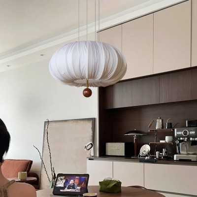 法式中古风南瓜布艺餐厅吊灯复古卧室书房南洋风氛围灯具图3