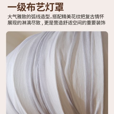 法式中古风南瓜布艺餐厅吊灯复古卧室书房南洋风氛围灯具图4