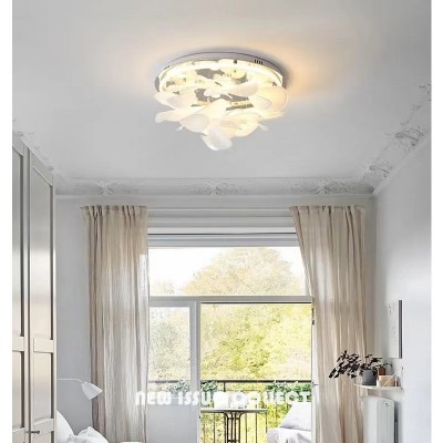 法式设计师荷叶客厅餐厅吸顶灯现代奶油风轻奢玻璃卧室书房吊灯