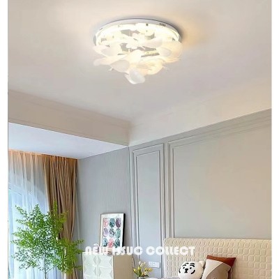 法式设计师荷叶客厅餐厅吸顶灯现代奶油风轻奢玻璃卧室书房吊灯图3