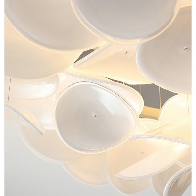 法式设计师荷叶客厅餐厅吸顶灯现代奶油风轻奢玻璃卧室书房吊灯图5