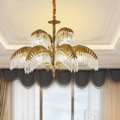 法式全铜吊灯欧式客厅卧室餐厅水晶灯奢华别墅复式楼创意宫 廷灯具图2