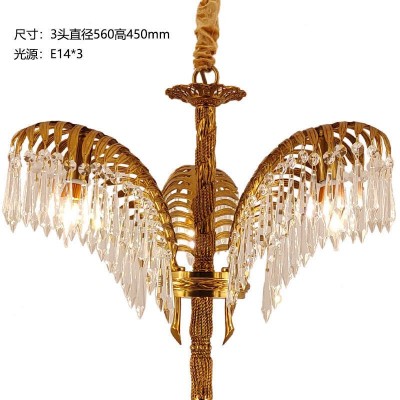 法式全铜吊灯欧式客厅卧室餐厅水晶灯奢华别墅复式楼创意宫 廷灯具图4