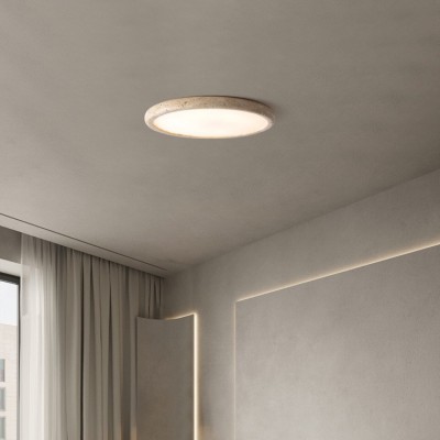 侘寂风黄洞石吸顶灯日式简约卧室吸顶灯创意民宿客餐出口高品质灯图4