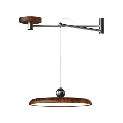 中古风摇臂餐厅吊灯可移动位移复古饭厅餐桌主灯法式侘寂风 飞碟灯图3