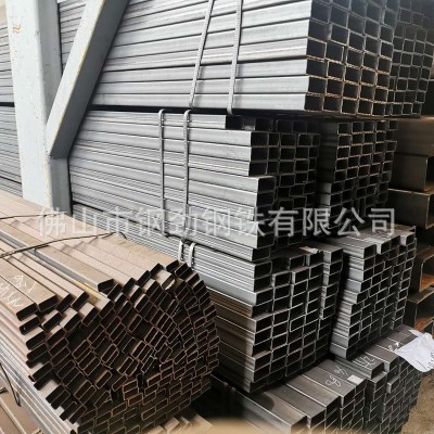 佛山厂家现货直销黑方管50 蔬菜大棚管建筑用黑料方钢 幕墙方通图2