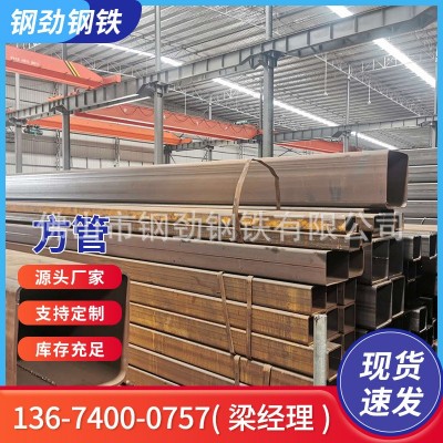 佛山厂家现货直销黑方管50 蔬菜大棚管建筑用黑料方钢 幕墙方通图4